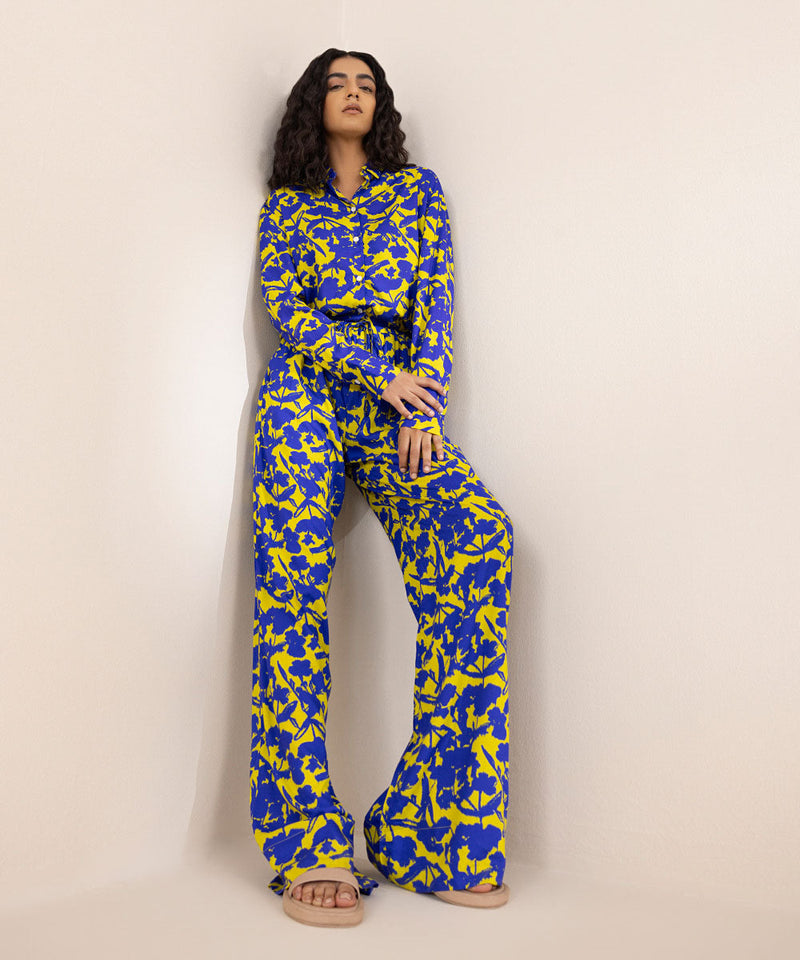 Printed Wide Leg Trousers