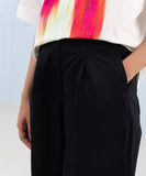 Stretched Cotton Wide Leg Trousers