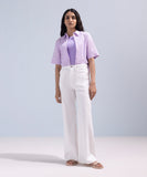 Wide Leg Twill Trousers
