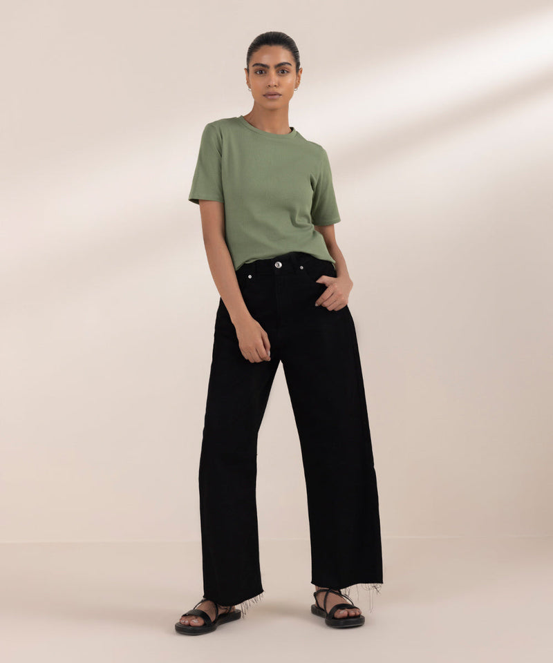 Cropped Wide Leg Jeans