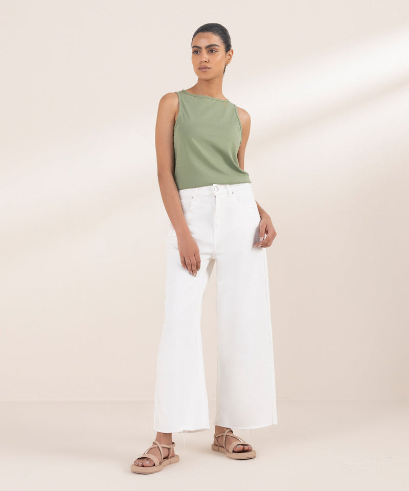 Cropped Wide Leg Jeans