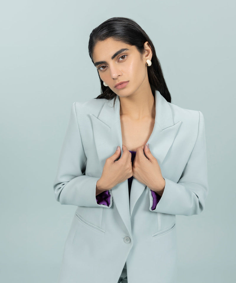 Tailored Blazer with Contrast Lining
