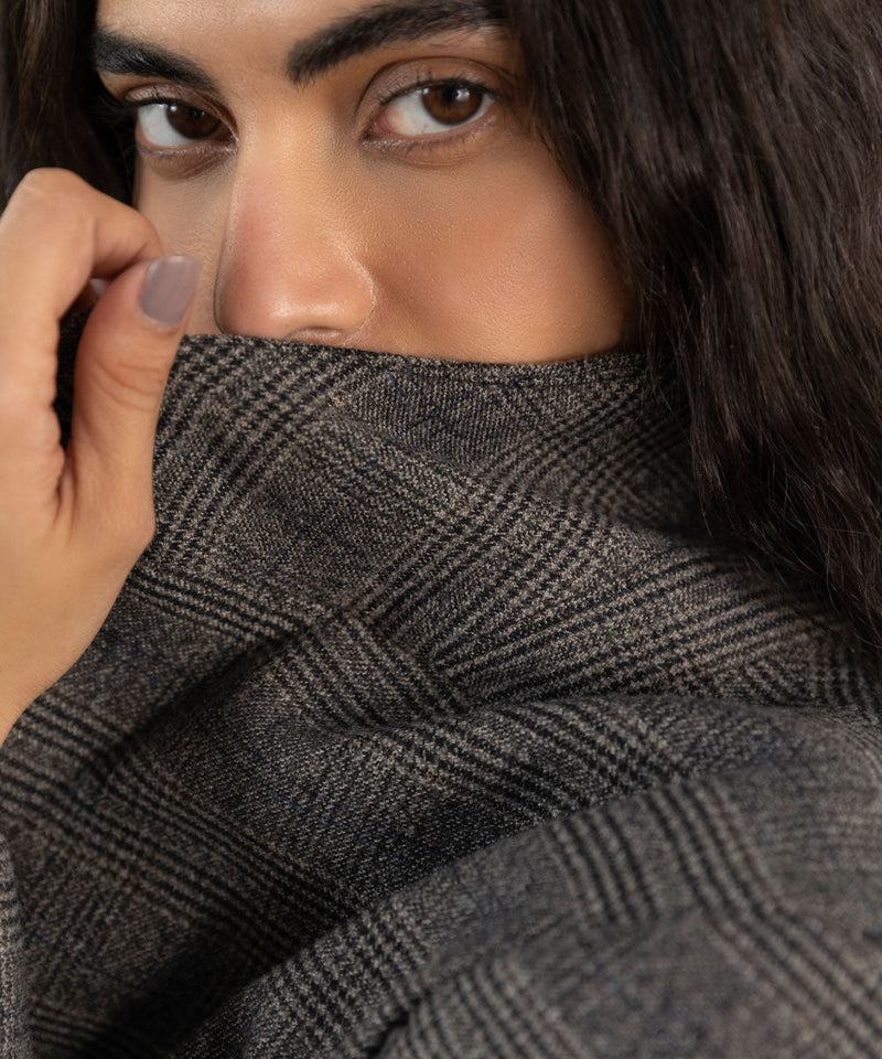 Plaid Double Breasted Blazer