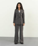 Plaid Double Breasted Blazer