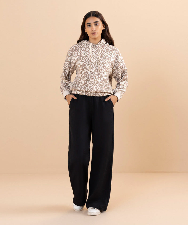 Printed Hoodie With Sleeve Detail