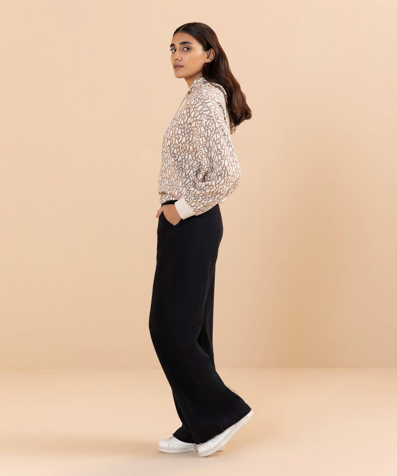 Printed Hoodie With Sleeve Detail