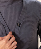 Ribbed Slim-Fit Cardigan With Buttons