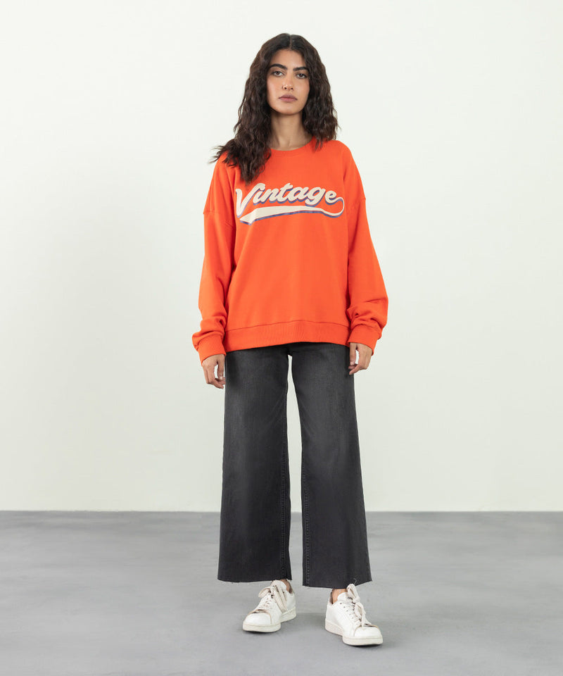 Oversized Sweatshirt With Graphic Print