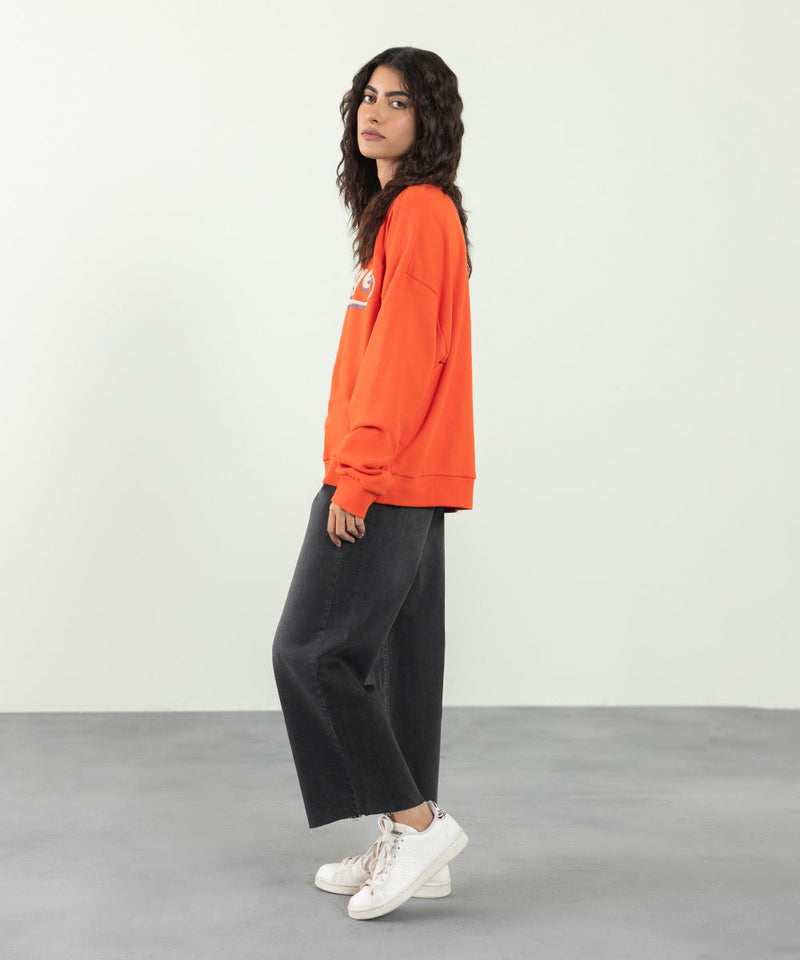 Oversized Sweatshirt With Graphic Print