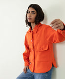 Oversized Shacket In Woollen Effect Fabric