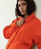 Oversized Shacket In Woollen Effect Fabric