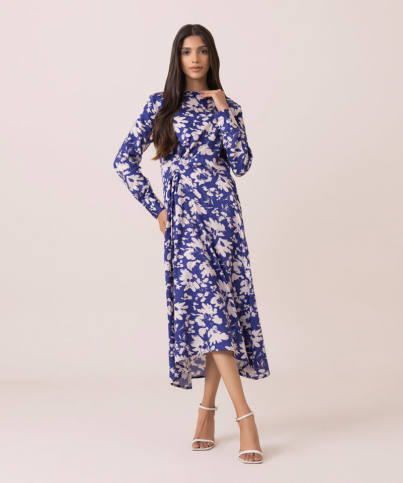 Printed Dress With Pleats