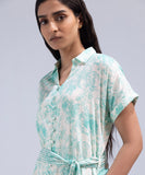 Printed Kimono Dress With Belt