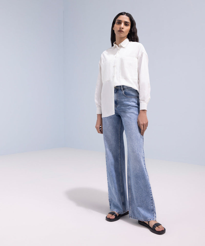 Oversized Poplin Shirt With Pockets