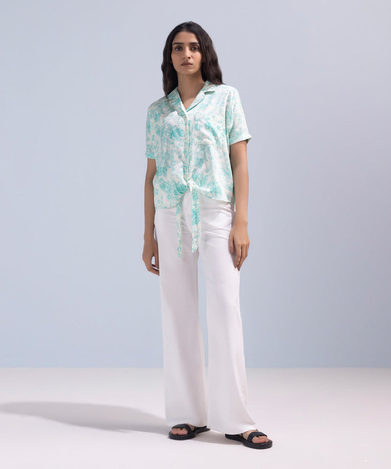 Printed Shirt With Knot Detail