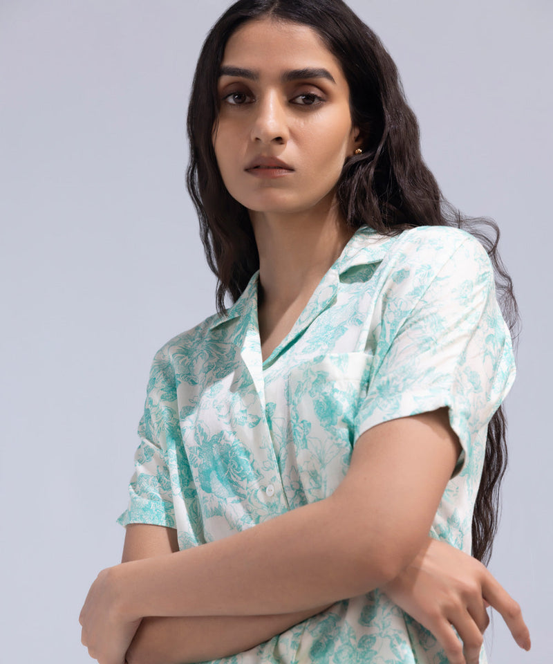 Printed Shirt With Knot Detail