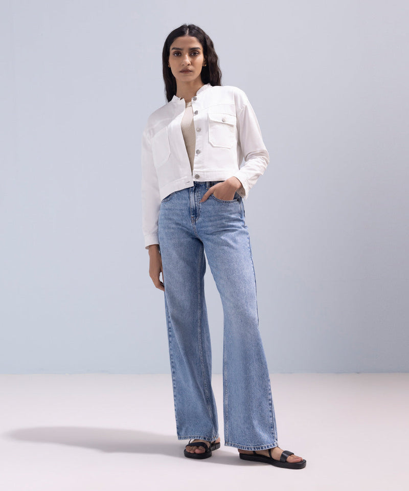 Cropped Twill Jacket