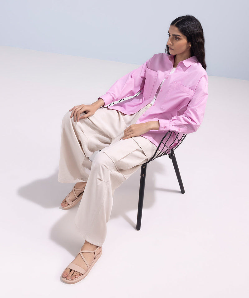 Oversized Poplin Shirt With Pockets