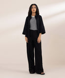 Seersucker Shirt With Side Slits