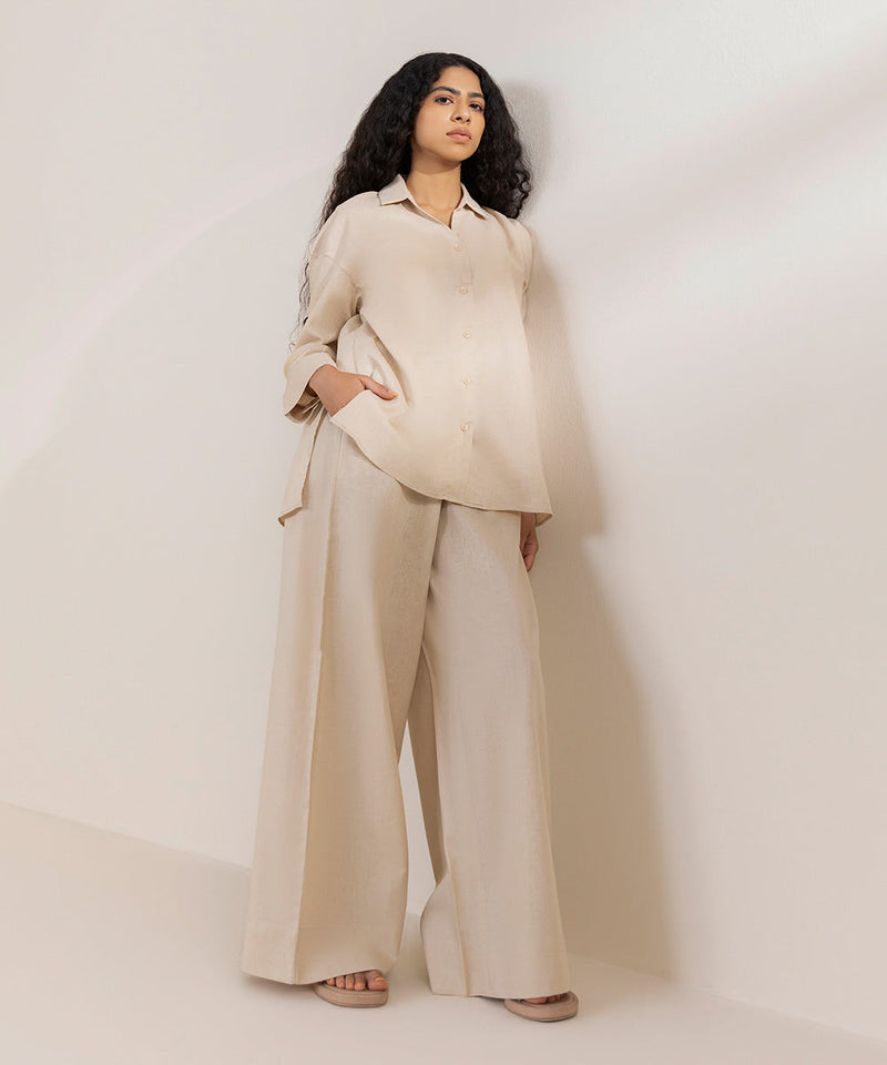 Linen Shirt With Side Gusset