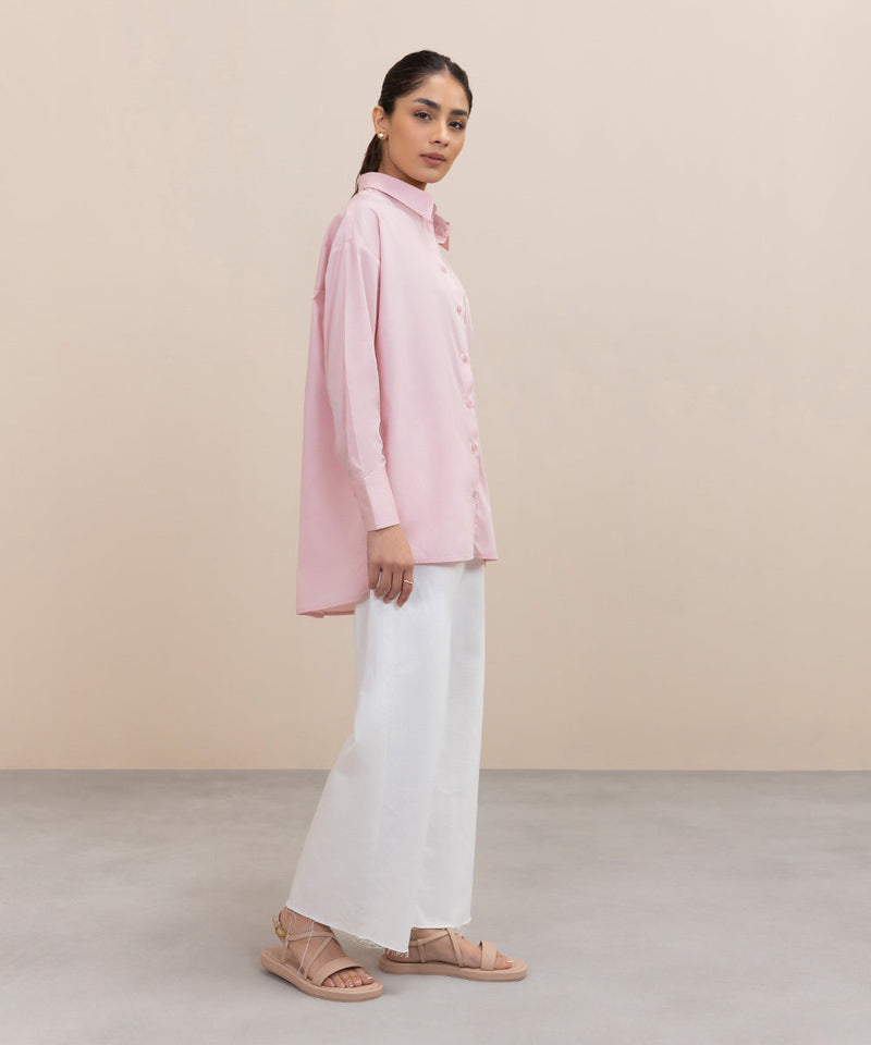 Oversized Shirt With Dropped Back