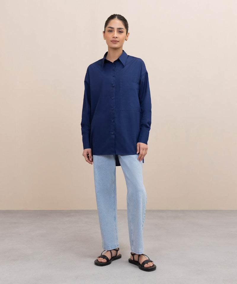 Oversized Shirt With Dropped Back