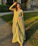 3 Piece - Embroidered Organza Suit