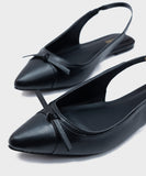Black Pointed-Toe Slingback