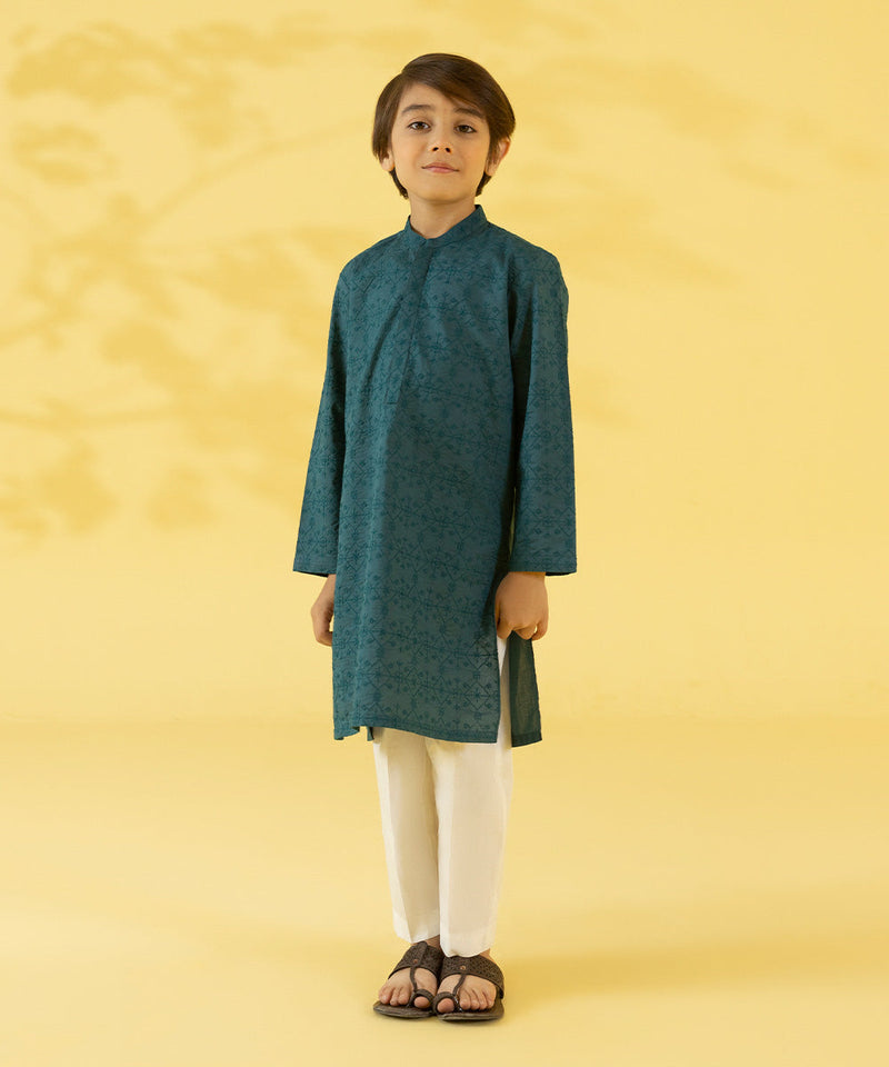 Embroidered Cambric Kurta