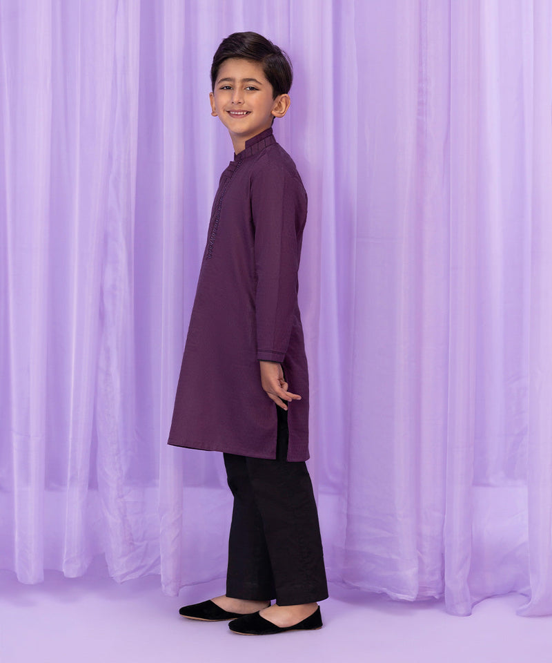 Embroidered Dobby Kurta