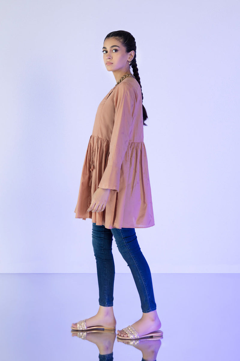 Solid Jacquard Kurti