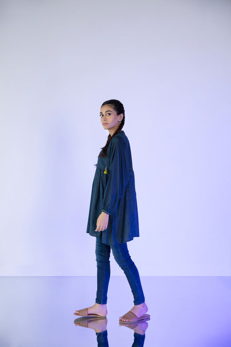 Solid Jacquard Kurti