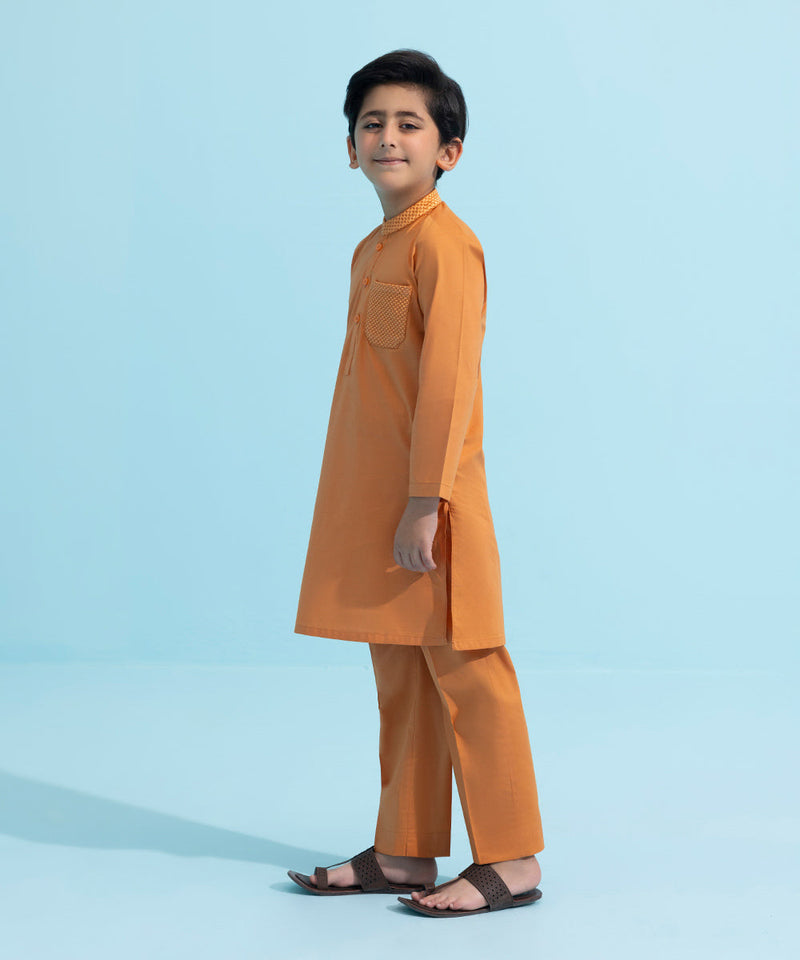 Embroidered Herringbone Suit