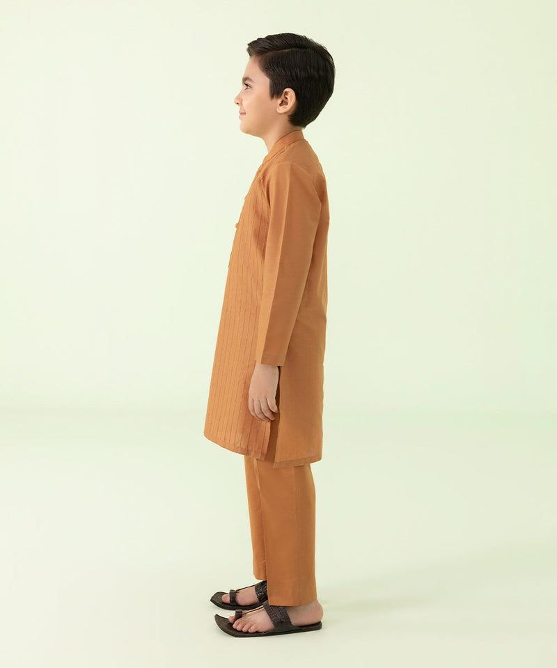 Embroidered Slub Cambric Suit