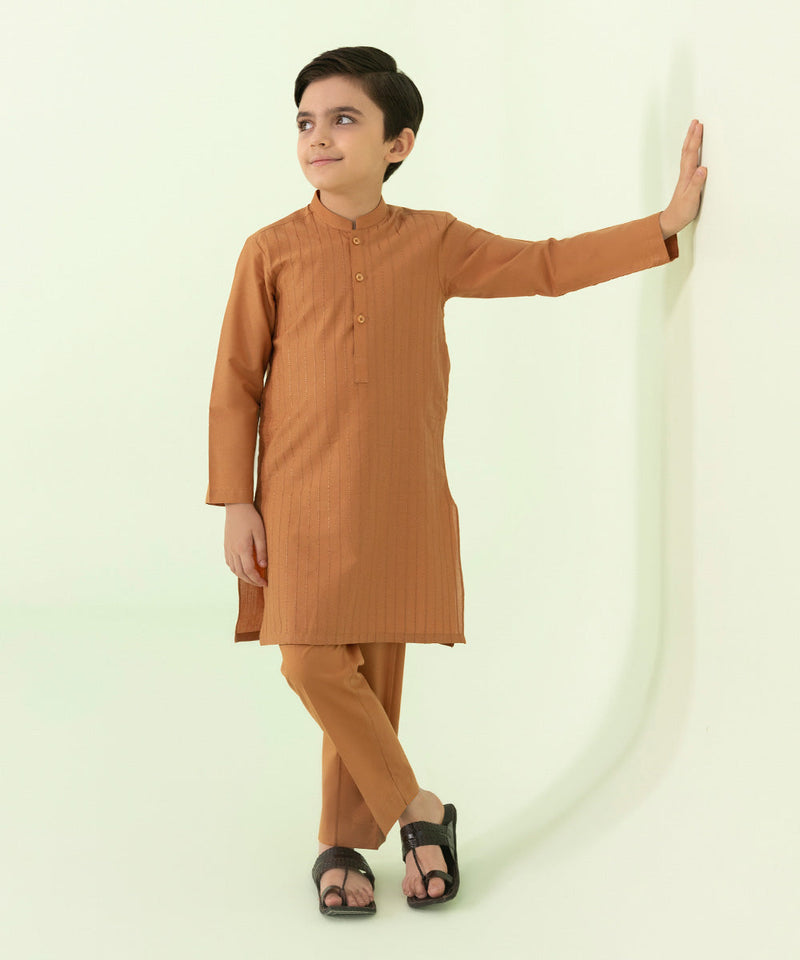 Embroidered Slub Cambric Suit