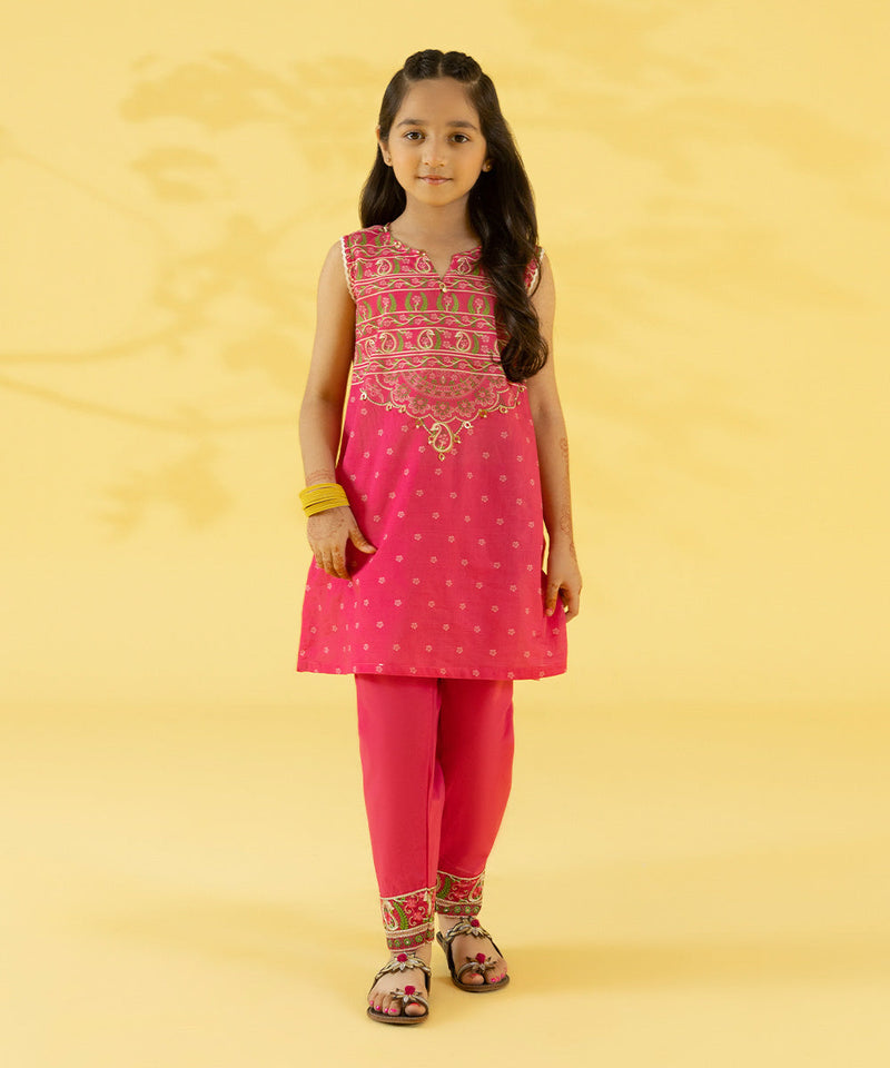 2 Piece - Embroidered Zari Lawn Suit