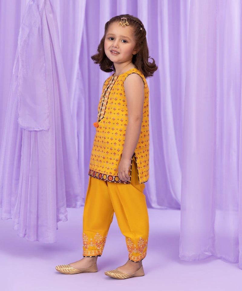 2 Piece - Embroidered Cambric Suit