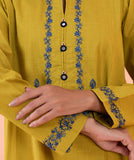 2 Piece - Embroidered Cotton Suit