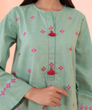 2 Piece - Embroidered Cotton Suit