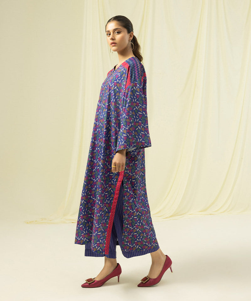2 Piece - Printed Silk Suit