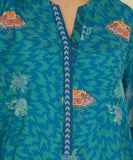 2 Piece - Printed Silk Suit