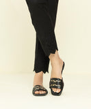 Embroidered Dobby Cigarette Pants