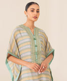 Embroidered Cotton Net Kaftan