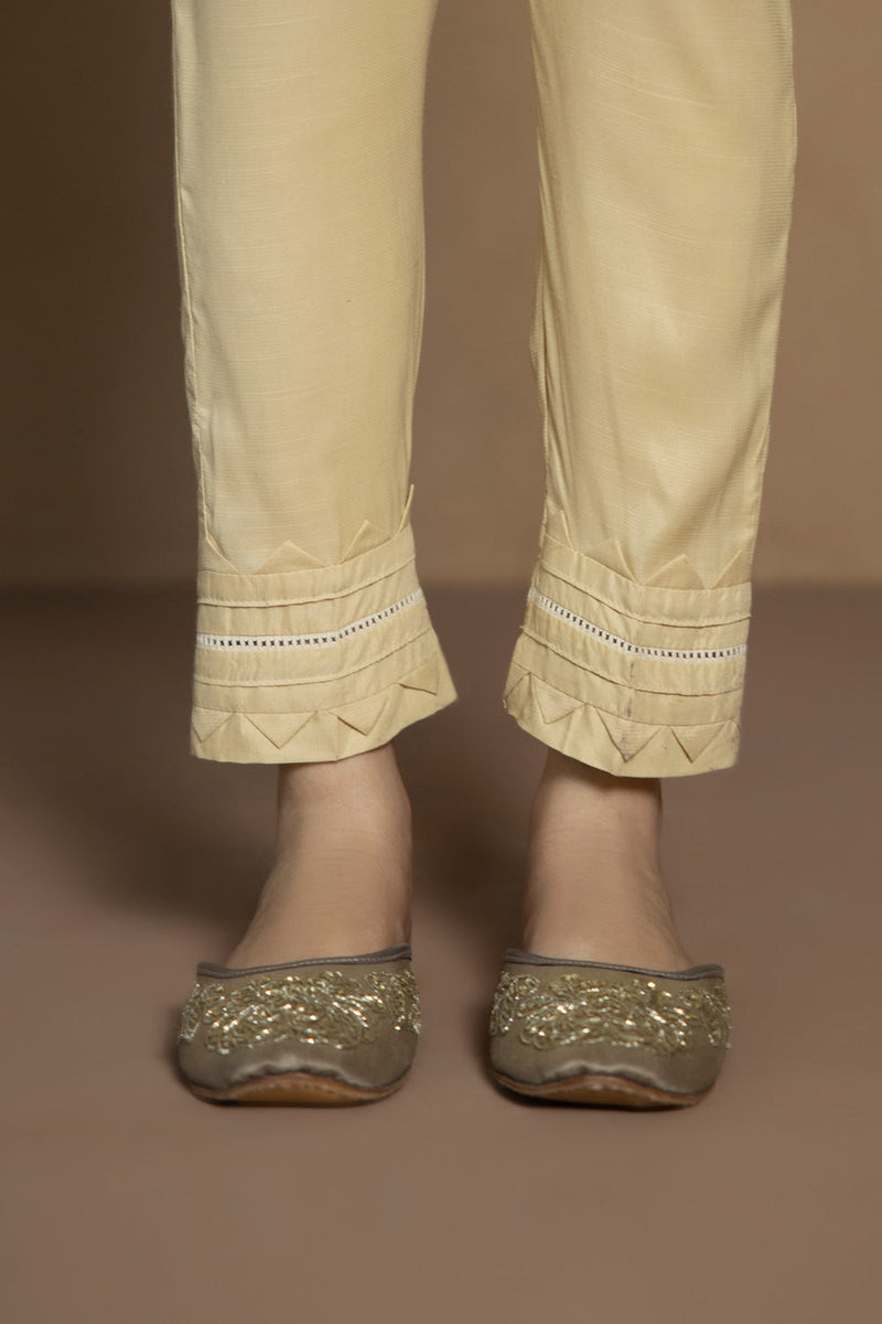 Raw Silk Cigarette Pants