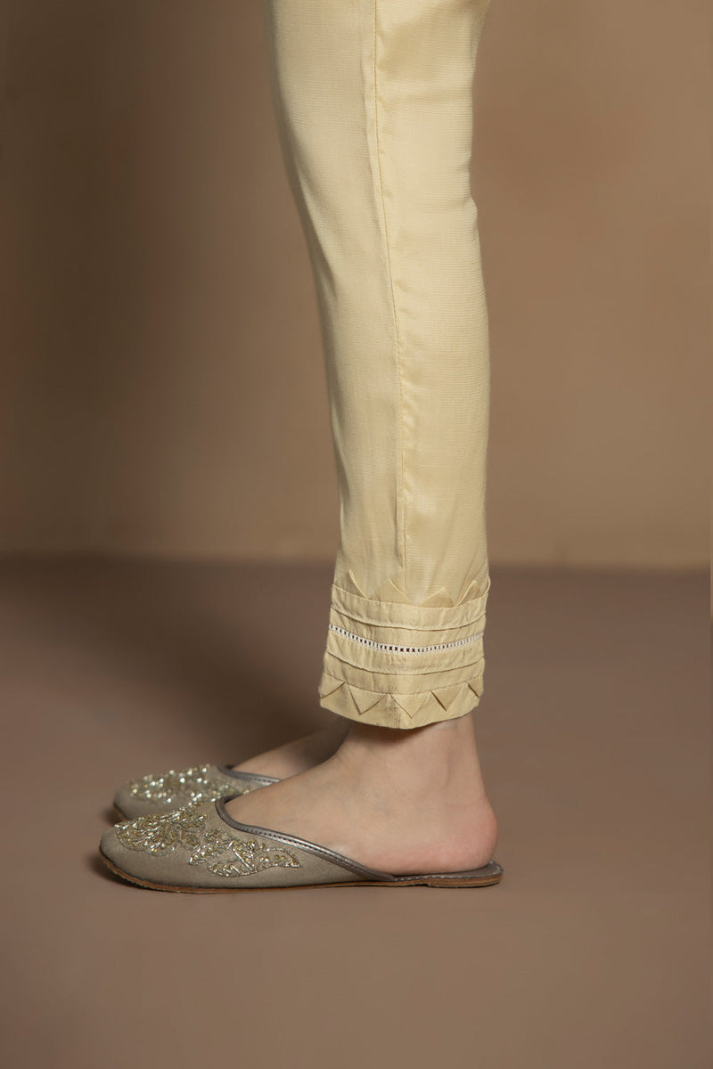 Raw Silk Cigarette Pants