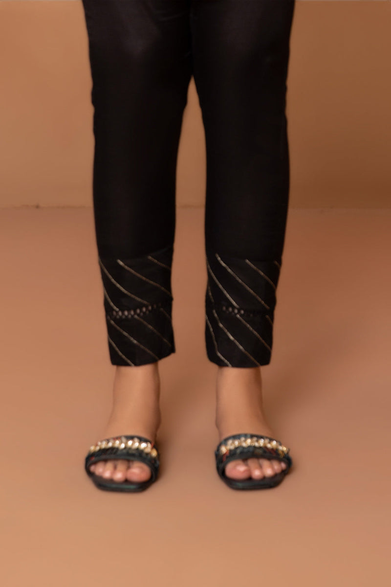 Raw Silk Cigarette Pants