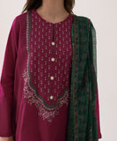 2 Piece - Embroidered Cotton Suit
