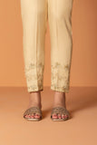 Embroidered Raw Silk Pants