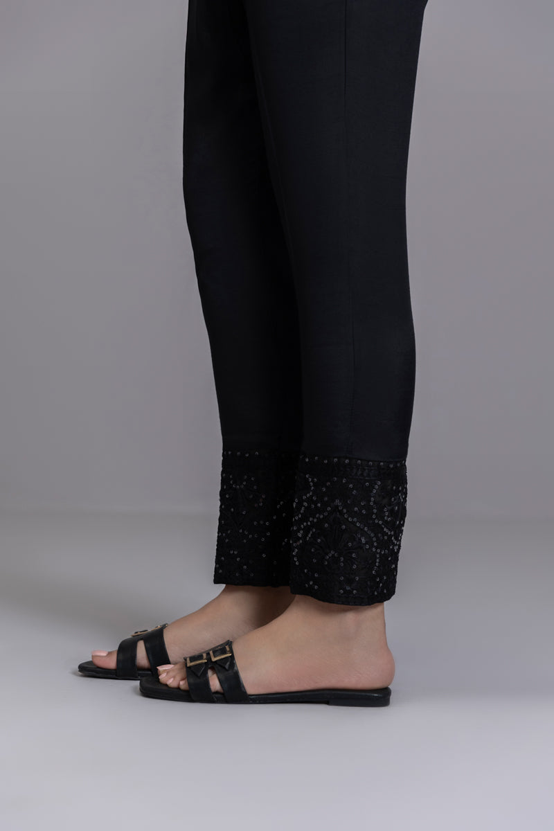 Embroidered Cigarette Pants