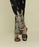 Embroidered Raw Silk Pants
